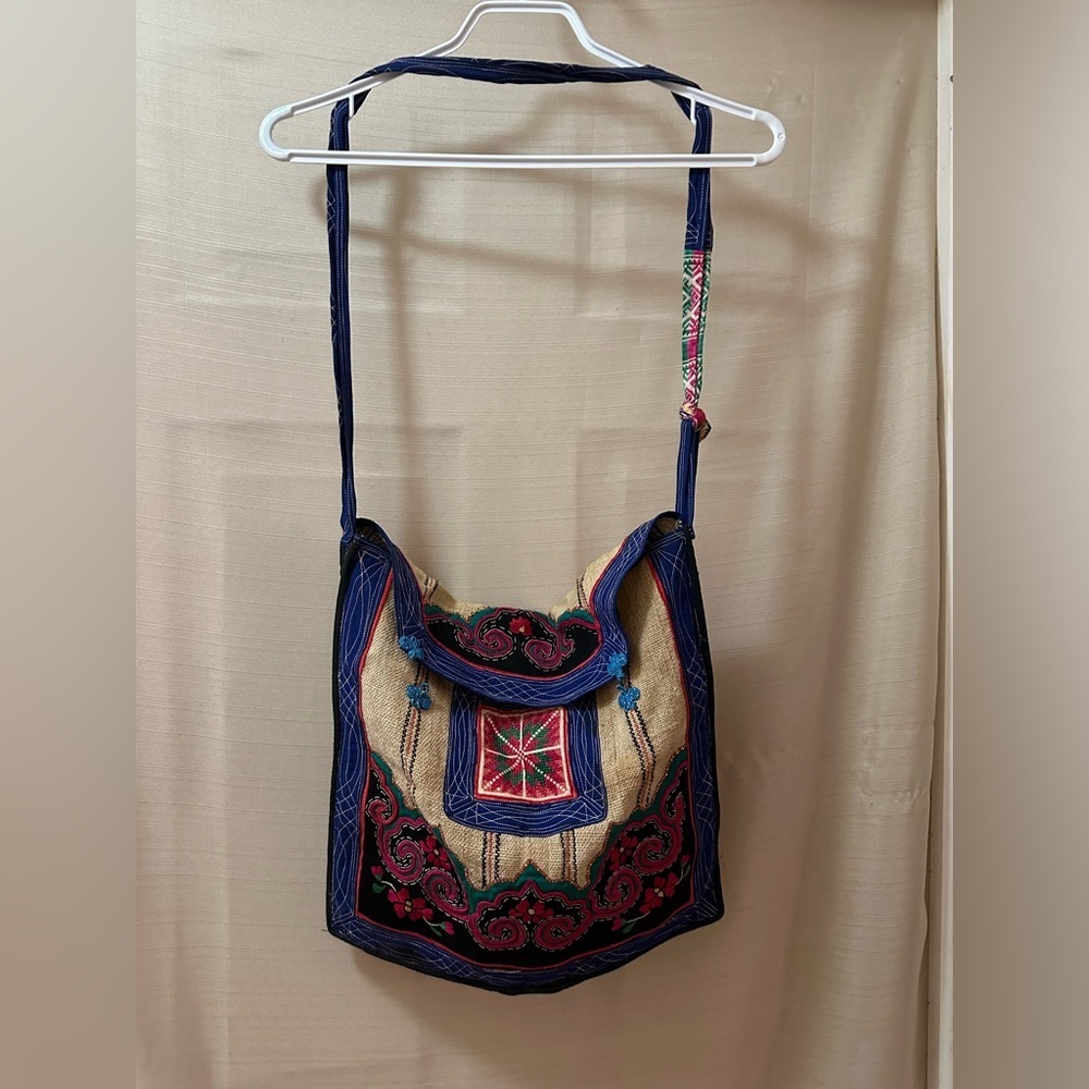 Boho Embroidered Crossbody Colourful Folk Textile Shoulder Bag Hippie Artisan